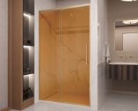 Душевая дверь Stella VDS-1ST120GSG, 1200, брашированное золото, стекло янтарь - Gidratop.ru изображение