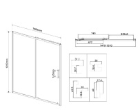Душевая дверь City VDS-5CT150MT, 1500, хром, стекло текстурное - Gidratop.ru изображение