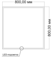 Зеркало LED VLM-3VN8008-2 800х800 c сенсорным выключателем и диммером, антизапотевание - Gidratop.ru изображение