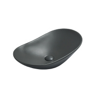 Раковина керамическая Vincea VBS-508MA, 615*360*155, накладная, цвет антрацит матовый - Gidratop.ru изображение