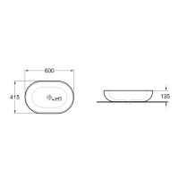 Раковина керамическая Vincea VBS-113MB, 600*415*135, накладная, цвет черный матовый - Gidratop.ru изображение
