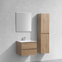 База под раковину Luka 600 подвесная, 2 выкатных ящика soft-close, N.Oak - Gidratop.ru изображение