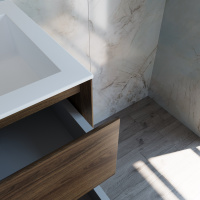 База под раковину Luka 600 подвесная, 2 выкатных ящика soft-close, С.Oak - Gidratop.ru изображение