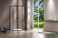 Душевой уголок Garda VSQ-1G900CLB, 900*900, черный, стекло прозрачное - Gidratop.ru изображение