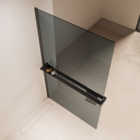 Душевая перегородка Walk-In VSW-1HR100MRGM, 1000*2000, вороненая сталь, стекло зеркальное - Gidratop.ru изображение