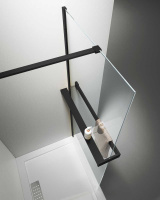 Душевая перегородка Walk-In HR VSW-4HR100CLB, 1000*2000, черный, стекло прозрачное - Gidratop.ru изображение