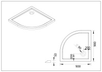 Поддон для душа акриловый VST-5AQ-9090, 900*900*50 - Gidratop.ru изображение