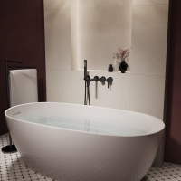 Смеситель для ванны Villa VTFW-1VL1MB, встраиваемый, черный - Gidratop.ru изображение