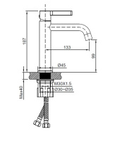 Смеситель для раковины Villa VBF-1VL1GM однорычажный, вороненая сталь - Gidratop.ru изображение