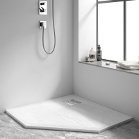 Поддон для душа из искусственного камня VST-4SP1010W, 1000*1000*25, белый матовый - Gidratop.ru изображение