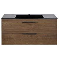 База под раковину Chiara 2D 1000 подвесная, 2 выкатных ящика soft-close, T.Oak - Gidratop.ru изображение