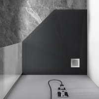Поддон для душа из искусственного камня VST-4SP1010A, 1000*1000*25, антрацит - Gidratop.ru изображение