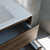 База под раковину Luka 800 подвесная, 2 выкатных ящика soft-close, С.Oak - Gidratop.ru изображение