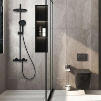 Душевая стойка Esse VSFS-1E1TMB термостатическая, черный - Gidratop.ru изображение