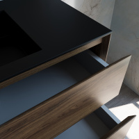 База под раковину Luka 1000 подвесная, 2 выкатных ящика soft-close, C.Oak - Gidratop.ru изображение