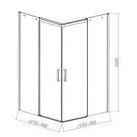 Душевой уголок Dice VSS-4D100CL, 1000*1000, хром, стекло прозрачное - Gidratop.ru изображение
