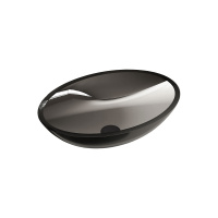 Раковина прозрачная Vincea VBS-6T11B, 500*350*150, накладная, цвет черный - Gidratop.ru изображение