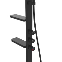 Душевая стойка Inspire VSFS-3I11MB с изливом, 30см верх душ, черный - Gidratop.ru изображение