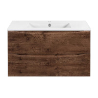База под керамическую раковину Mia Slim 900 подвесная, 2 выкатных ящика soft close, R.Wood - Gidratop.ru изображение