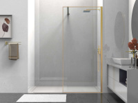 Душевая перегородка Walk-In VSW-1HS800CLG, 800*2000, брашированное золото, стекло прозрачное - Gidratop.ru изображение