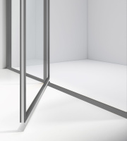 Душевой уголок Slim 8mm VSR-4SLP9012CLGM, 1200*900, вороненая сталь, стекло прозрачное - Gidratop.ru изображение