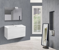 База под раковину Mia 900 подвесная, 2 выкатных ящика soft close, G.White - Gidratop.ru изображение