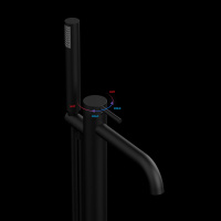 Смеситель для ванны напольный Desire VTF-1DMB с регулятором давления, однорычажный, черный - Gidratop.ru изображение