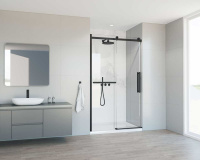 Душевая дверь Como Soft VDS-1CS110CLB, 1100, черный, стекло прозрачное - Gidratop.ru изображение