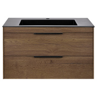 База под раковину Chiara 2D 800 подвесная, 2 выкатных ящика soft-close, T.Oak - Gidratop.ru изображение