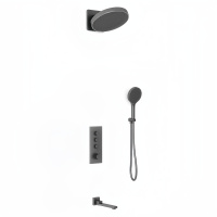 Душевой комплект Inspire VSFW-433TI3GM встраиваемый, термостат, трехрежимный, вороненая сталь - Gidratop.ru изображение