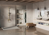 Душевая стойка VSFS-413BG с изливом, брашированное золото - Gidratop.ru изображение