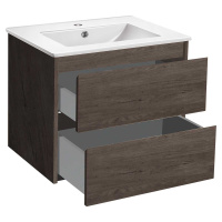 База под раковину Gio 600 подвесная, 2 выкатных ящика soft-close, R.Oak - Gidratop.ru изображение