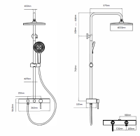 Душевая стойка VSFS-402GM, вороненая сталь - Gidratop.ru изображение