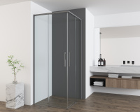 Душевой уголок Ultima VSS-7UL8010CLGM, 800*1000, вороненая сталь, стекло прозрачное - Gidratop.ru изображение