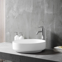 Раковина из искусственного камня Vincea VBS-6S16MW, 450*450*130, накладная, цвет белый матовый - Gidratop.ru изображение