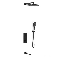 Душевой комплект VSFW-433T1MB встраиваемый, термостатический, 3 режима, черный - Gidratop.ru изображение