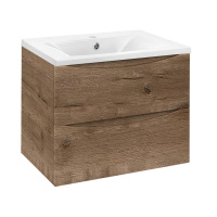 База под раковину Mia 600 подвесная, 2 выкатных ящика soft close, V.Oak - Gidratop.ru изображение