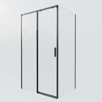 Душевой уголок Soft 2 VSR-3SO29014CLB, 1400*900, черный, стекло прозрачное - Gidratop.ru изображение