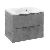 База под раковину Mia 650 подвесная, 2 выкатных ящика soft close, Beton - Gidratop.ru изображение