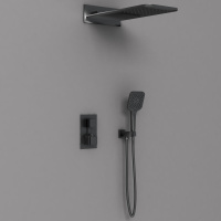 Душевой комплект VSFW-103TMB термостатический встраиваемый, двухрежимный, черный - Gidratop.ru изображение