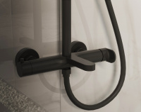 Душевая стойка Rondo VSFS-1R1MB с изливом, черный матовый - Gidratop.ru изображение