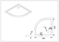 Поддон для душа акриловый VST-5AQ-8080, 800*800*50 - Gidratop.ru изображение