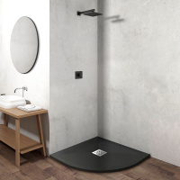 Поддон для душа из искусственного камня VST-4SQ1010A, 1000*1000*25, антрацит - Gidratop.ru изображение