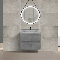 База под раковину Vico 600 подвесная, 2 выкатных ящика soft close, Beton - Gidratop.ru изображение