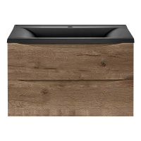 База под раковину Mia 750 подвесная, 2 выкатных ящика soft close, V.Oak - Gidratop.ru изображение