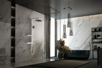 Душевая стойка Inspire VSFS-3I11W с изливом, 30см верх душ, белый - Gidratop.ru изображение