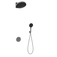 Душевой комплект Inspire VSFW-3I22MT3GM встраиваемый, термостат, двухрежимный, вороненая сталь - Gidratop.ru изображение