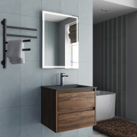 База под раковину Gio 600 подвесная, 2 выкатных ящика soft-close, C.Oak - Gidratop.ru изображение