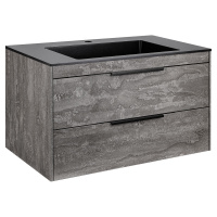 База под раковину Chiara 2D 800 подвесная, 2 выкатных ящика soft-close, G.Stone - Gidratop.ru изображение