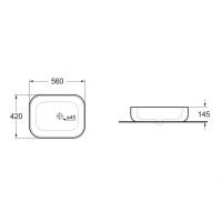 Раковина керамическая Vincea VBS-107, 560*420*145, накладная, цвет белый - Gidratop.ru изображение